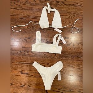 Pearl white color - Shop Tan + Lines by Sivan Ayla Swim suit.